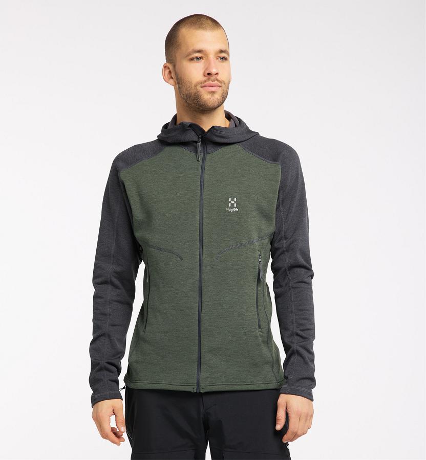 Haglöfs Mens Heron Fleece Dark Green/Black New Zealand 04867FJUW